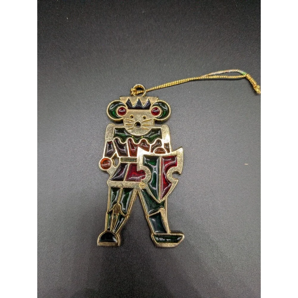 Metal Nutcracker Soldier Hanging Ornament Multicolor/Gold Small Christmas